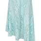 Light blue lace skirt with asymmetrical trim on a white background