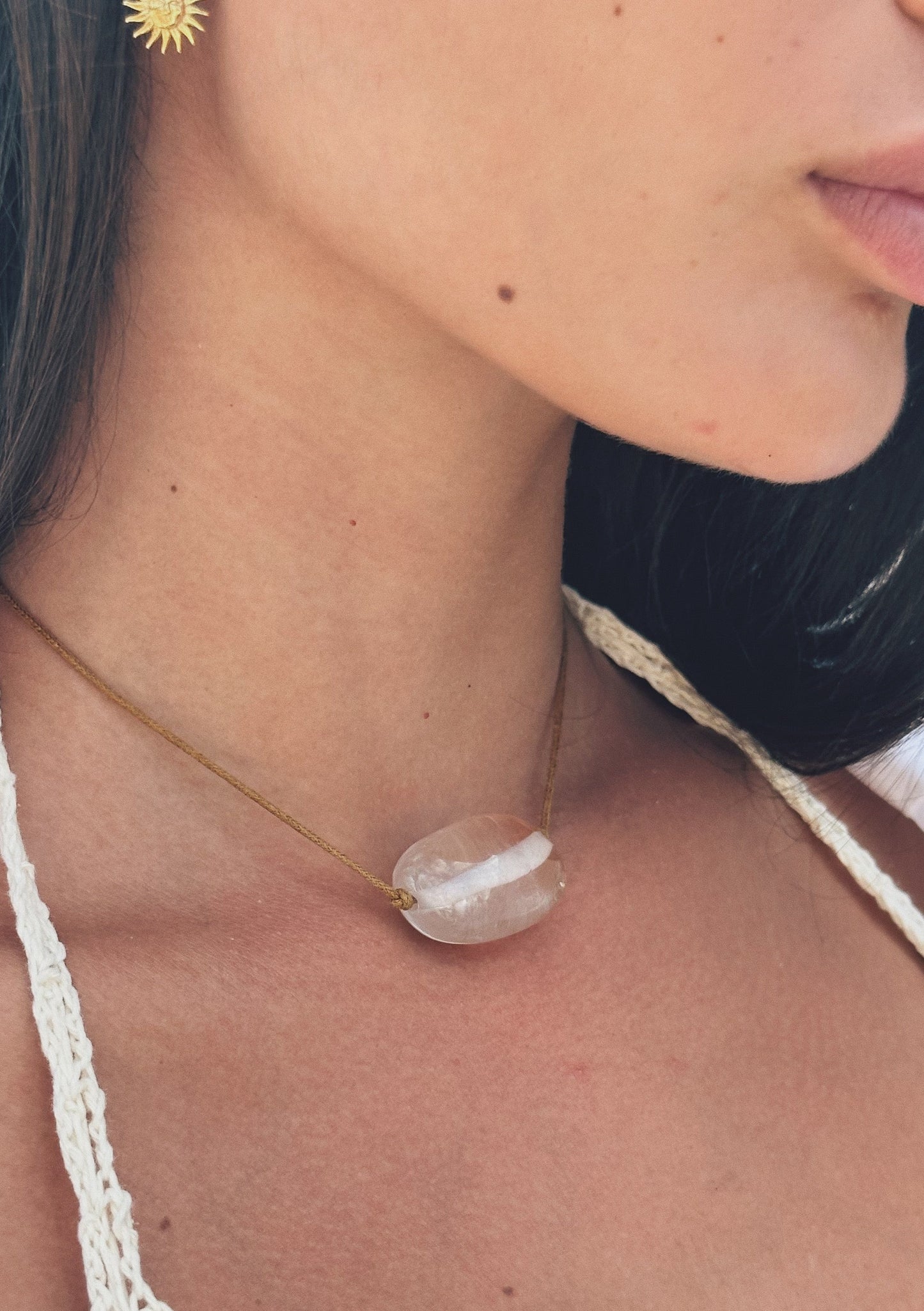 RADIATE CLEAR QUARTZ CHARM NECKLACE
