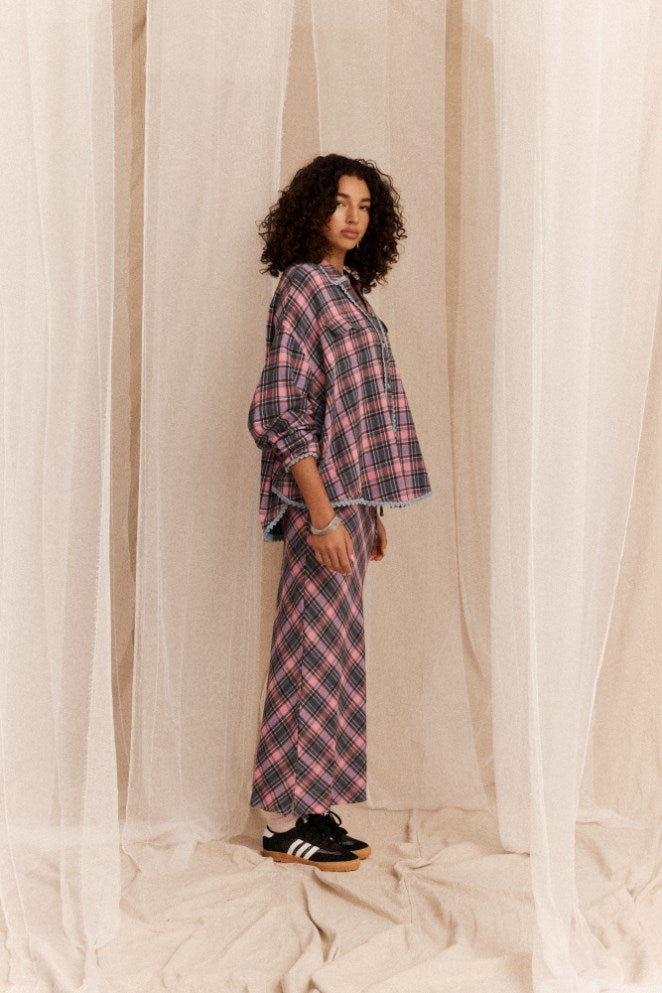 ETOFFE CHECK COLUMN SKIRT