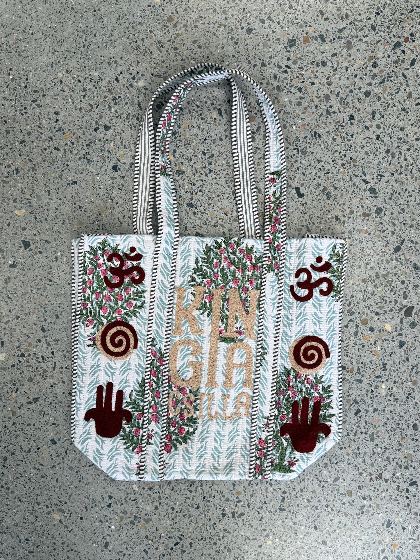 KC INDIAN BLOCK PRINTED KANTHA BAG
