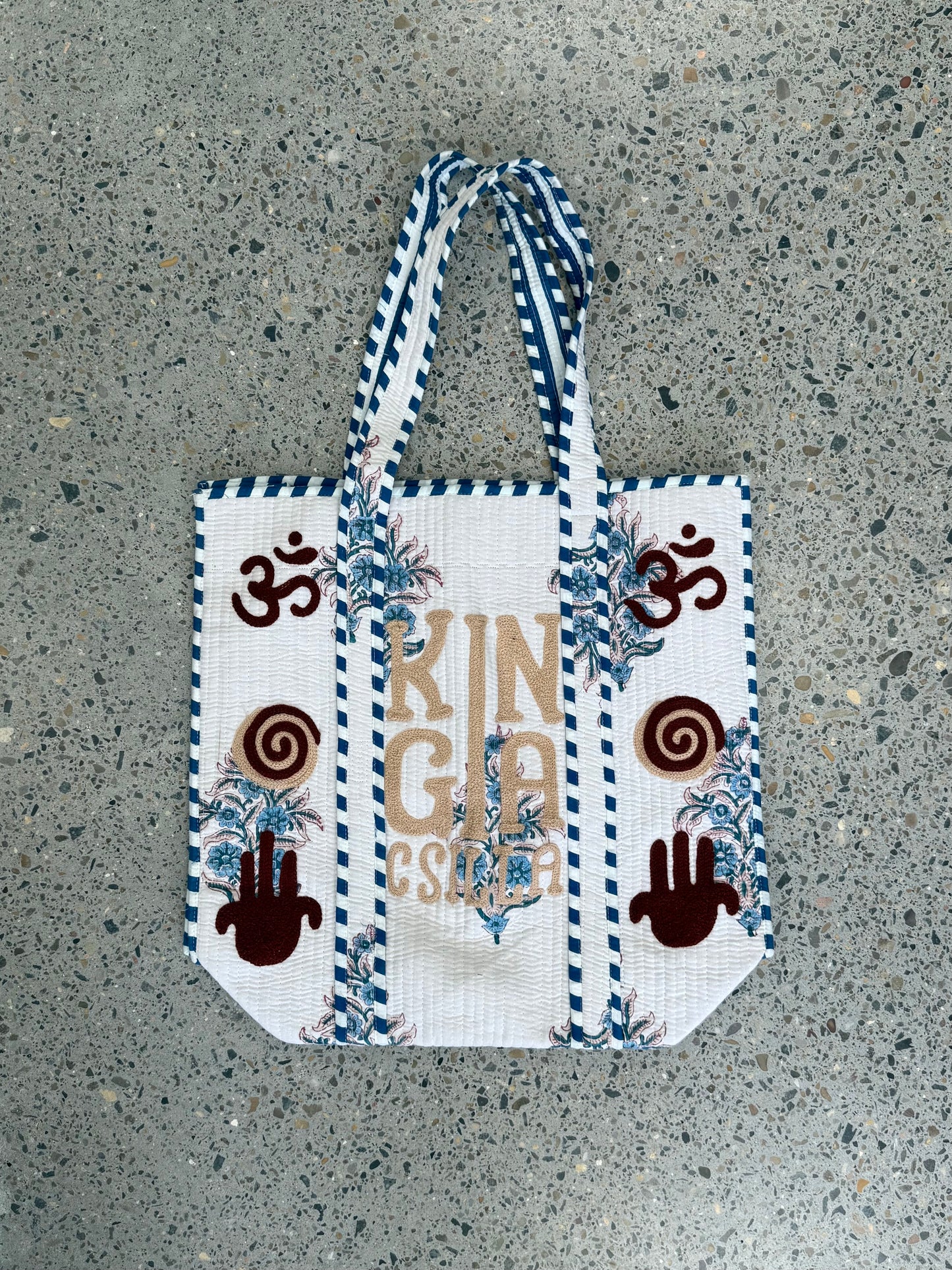 KC INDIAN BLOCK PRINTED KANTHA BAG