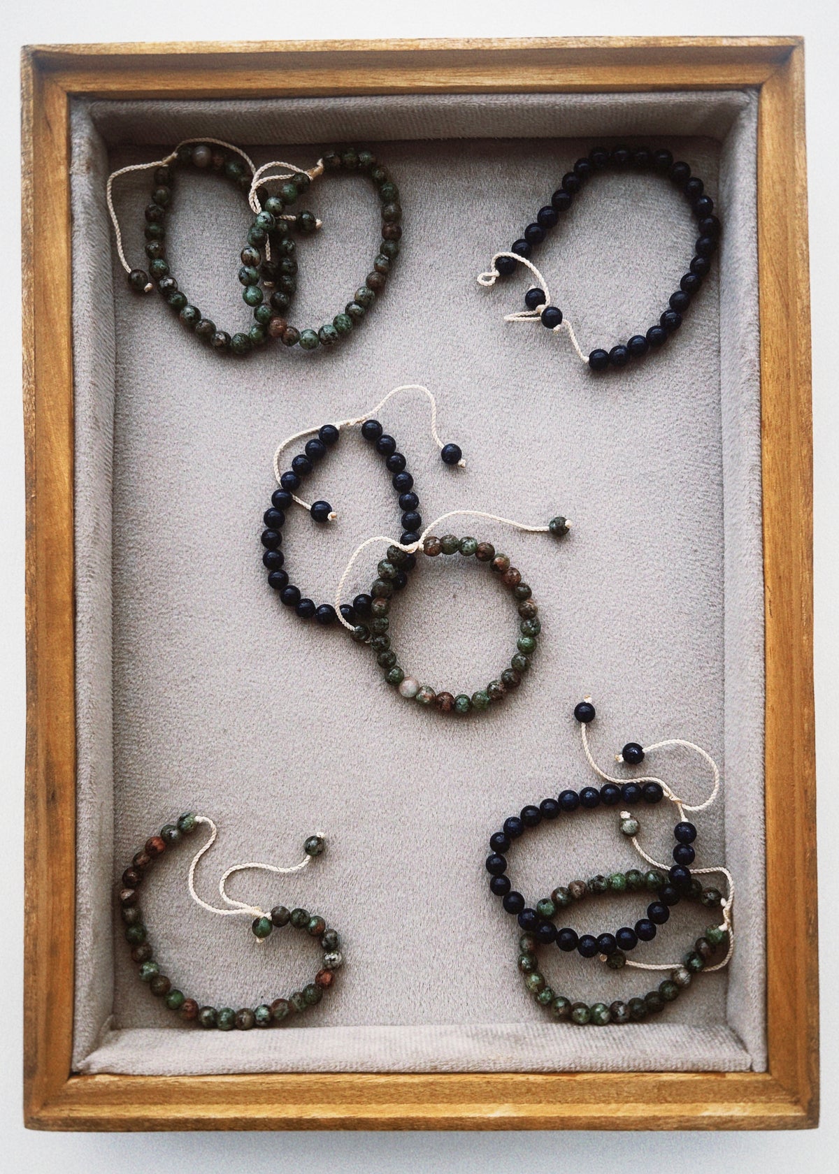 Round Stone Bracelet Trio