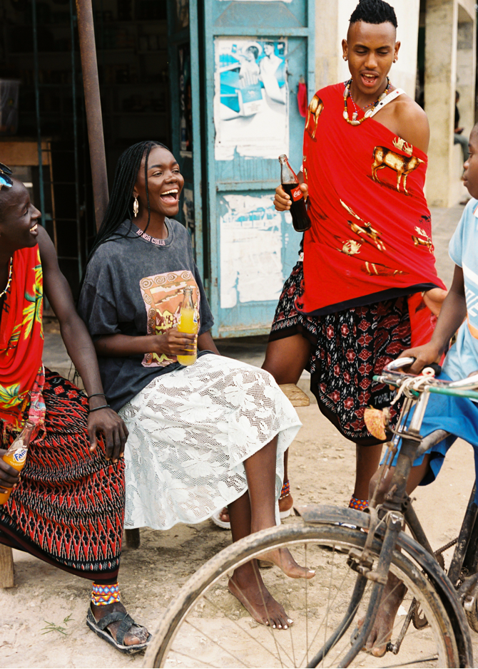 Woman wearing black t-shirt with desert graphic