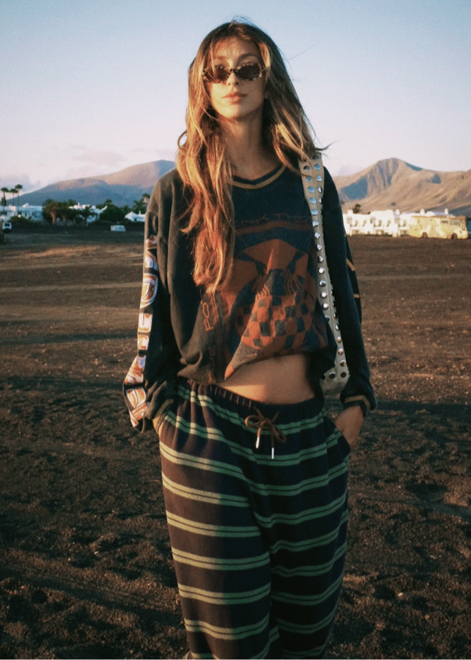 HADES STRIPE WIDE LEG PANT