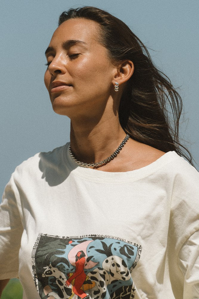 RAIN TWISTED SILVER HOOP