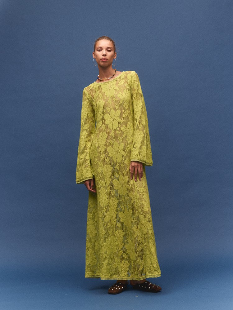 CitronNova Lace Cherry Maxi Dress