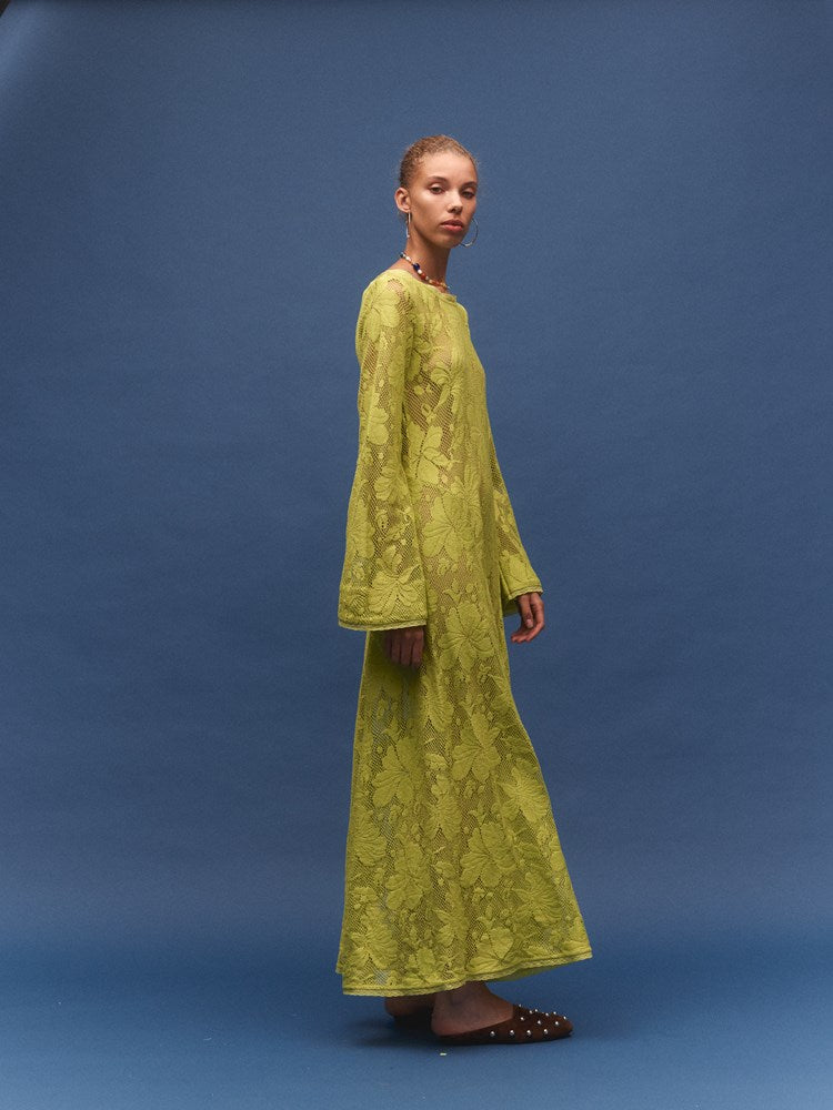 CitronNova Lace Cherry Maxi Dress