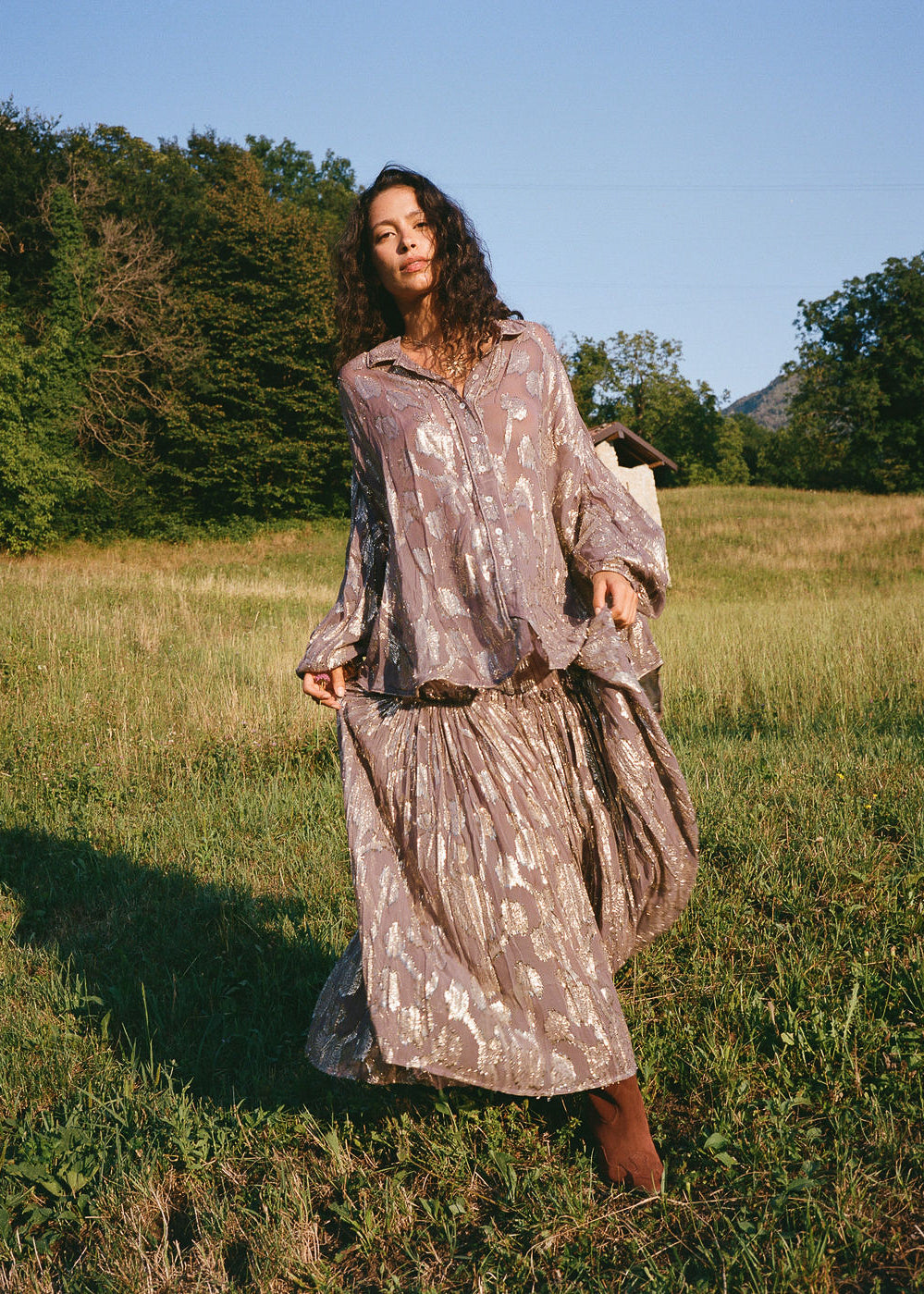 Collector Asa Shirred Maxi Skirt