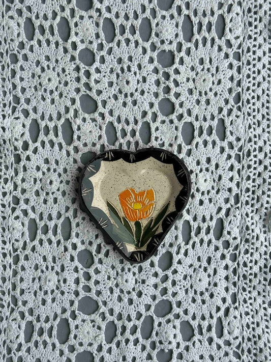 Floral Heart Trinket Dish