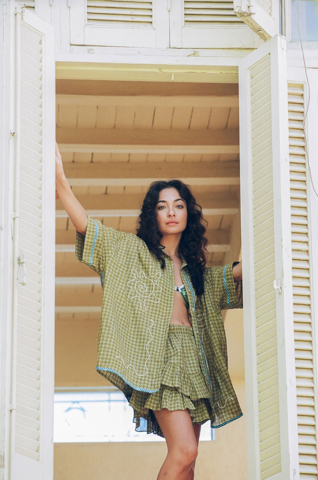 HULIA CHECK FAE FRILL SKORT