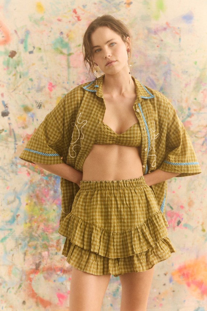 HULIA CHECK FAE FRILL SKORT