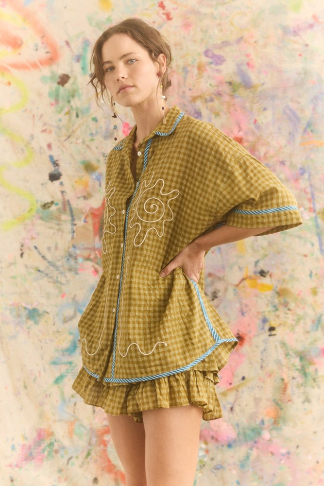 HULIA CHECK TOKEN SHIRT & FAE FRILL SKORT