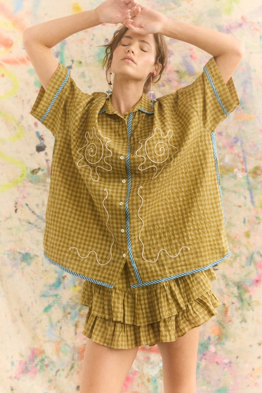 HULIA CHECK TOKEN SHIRT & FAE FRILL SKORT