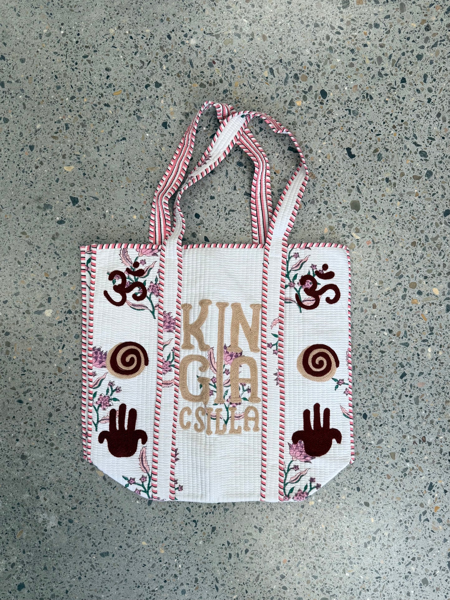KC INDIAN BLOCK PRINTED KANTHA BAG