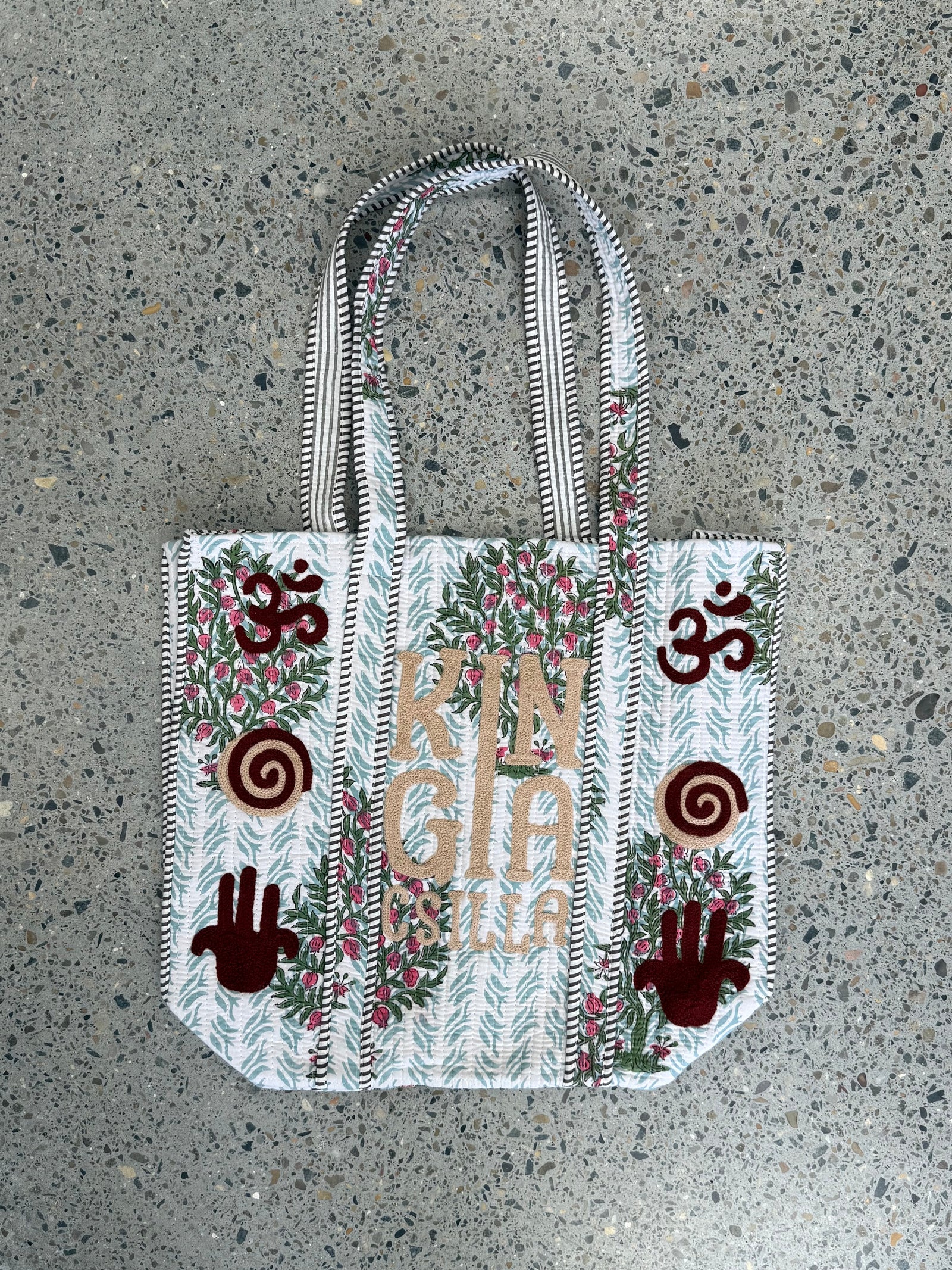 KC INDIAN BLOCK PRINTED KANTHA BAG