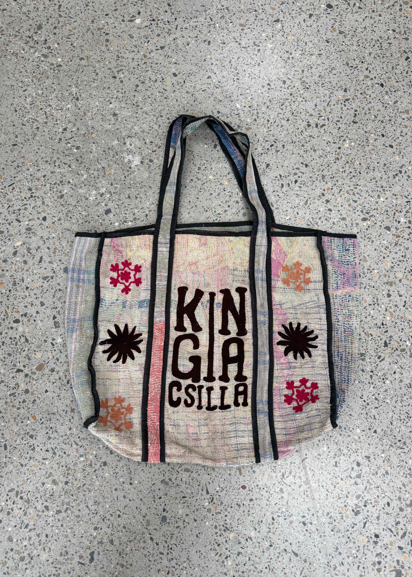 KC INDIAN BLOCK PRINTED KANTHA BAG