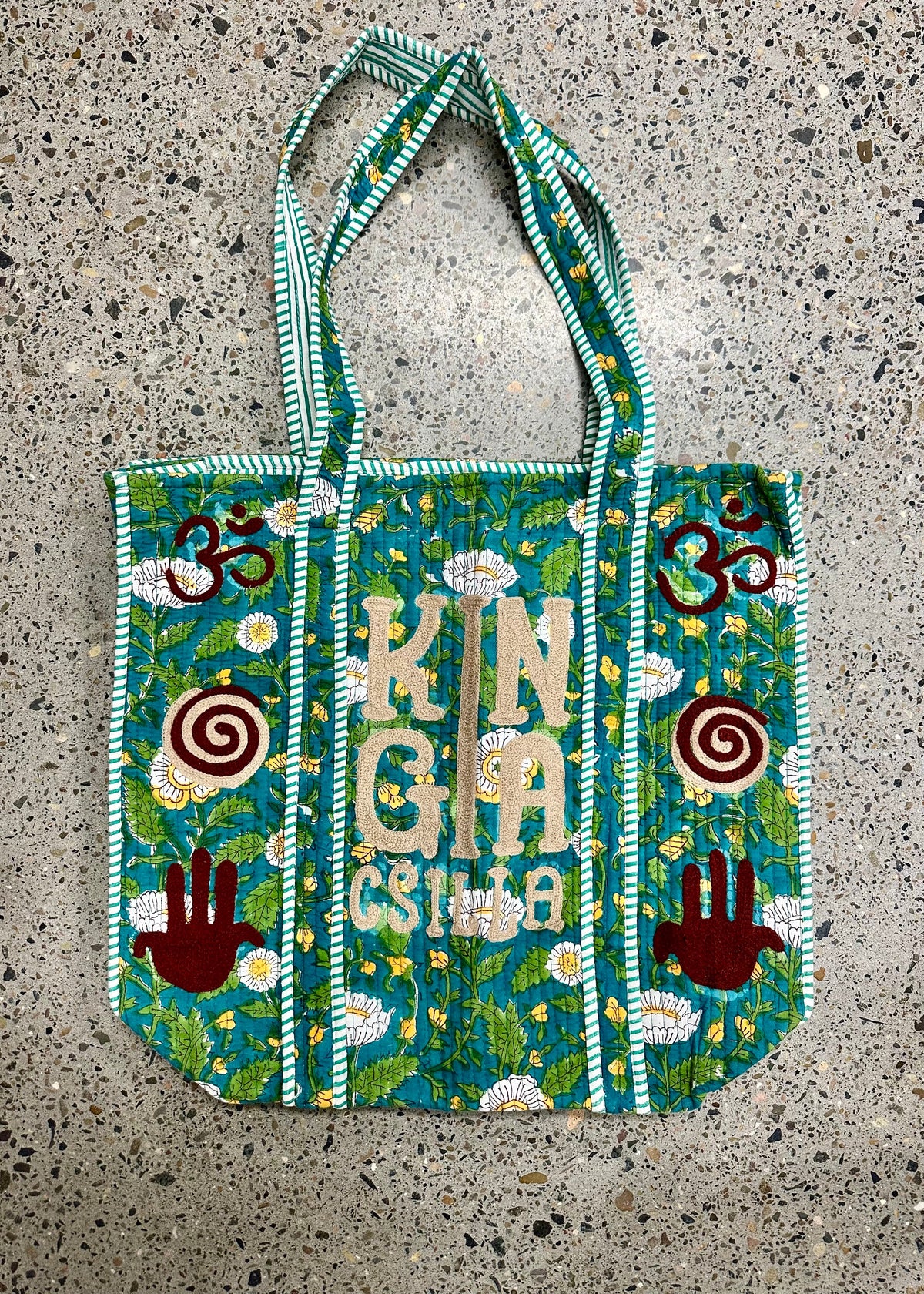 KC INDIAN BLOCK PRINTED KANTHA BAG