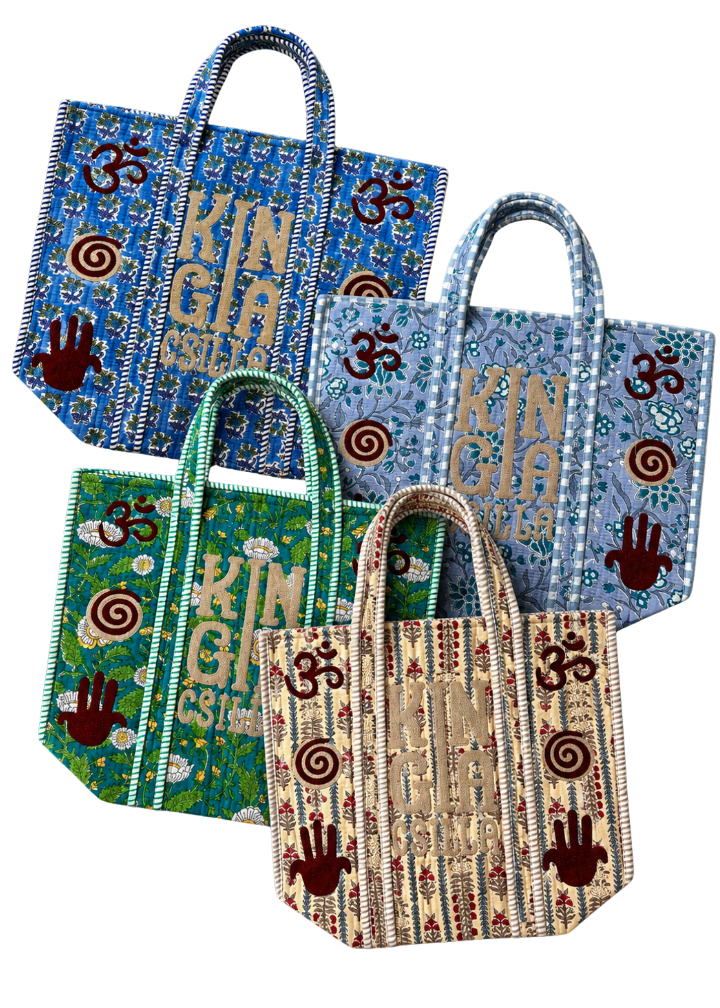 KC INDIAN BLOCK PRINTED KANTHA BAG