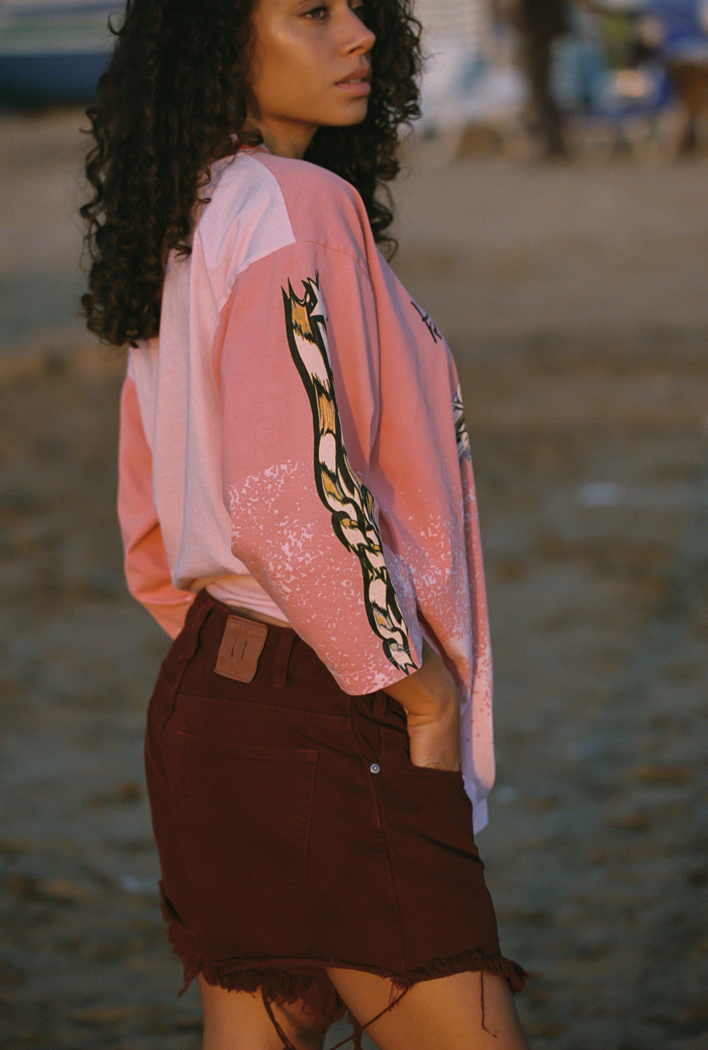 WINE KC ESSENTIAL RECKLESS DENIM SHORT