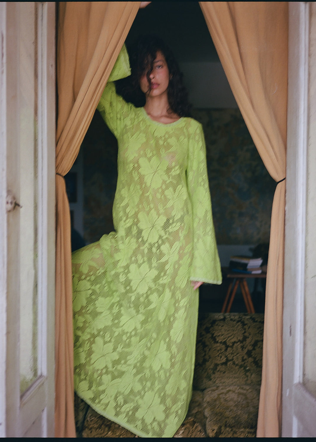 CitronNova Lace Cherry Maxi Dress