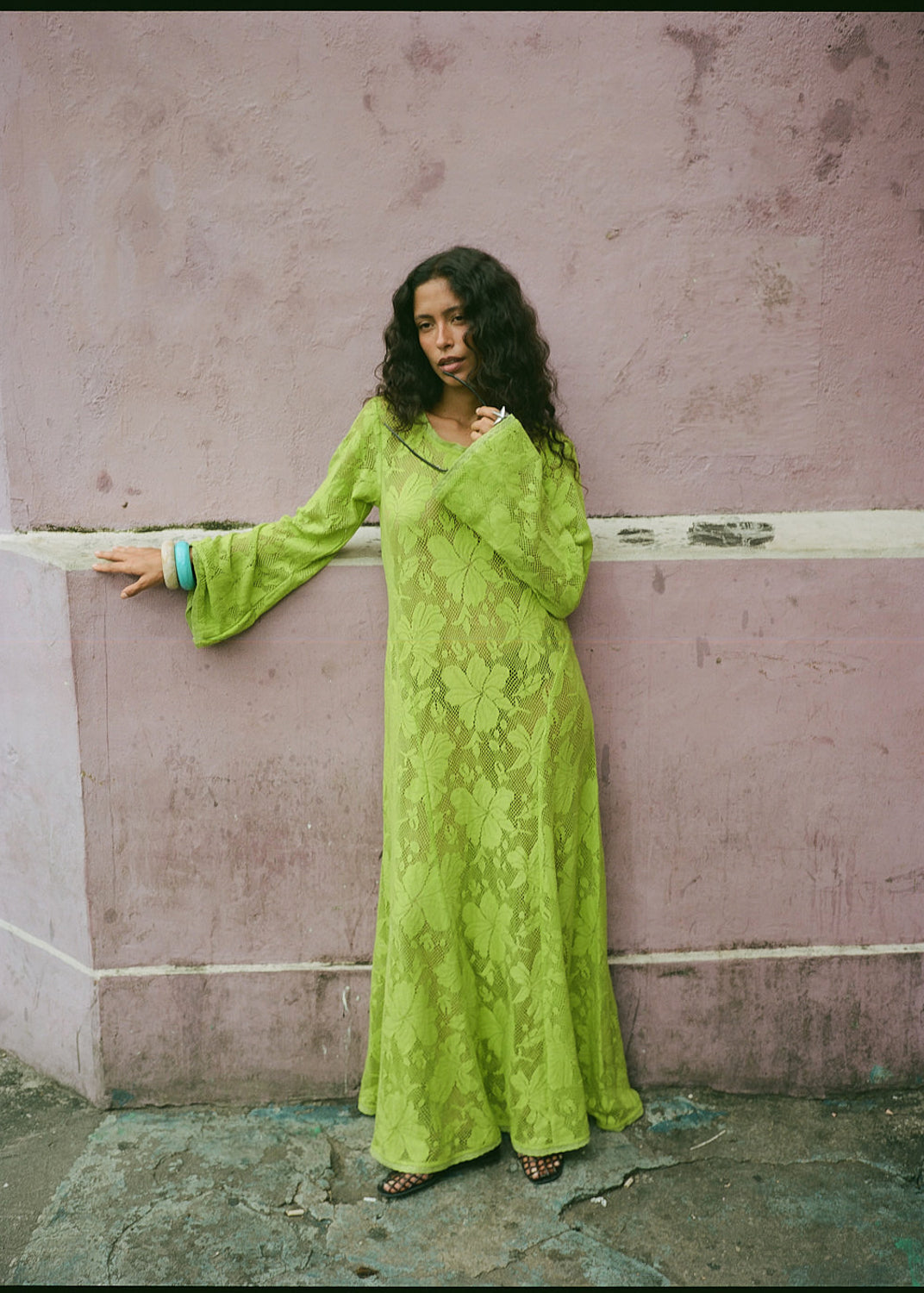 CitronNova Lace Cherry Maxi Dress