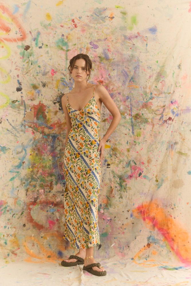 LIMONE TRIANGLE SLIP DRESS