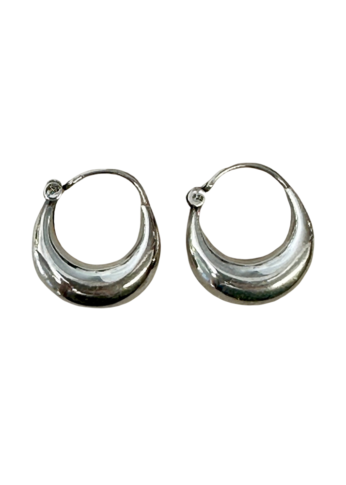 Mini Chunky Silver Hoops