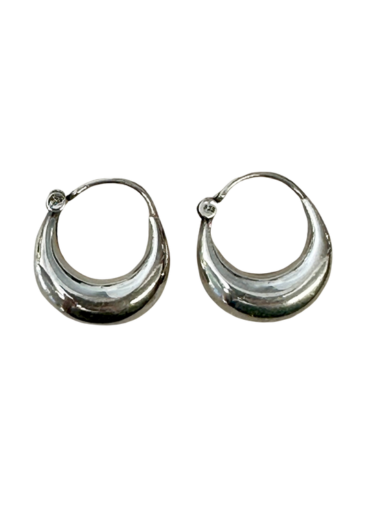 Mini Chunky Silver Hoops