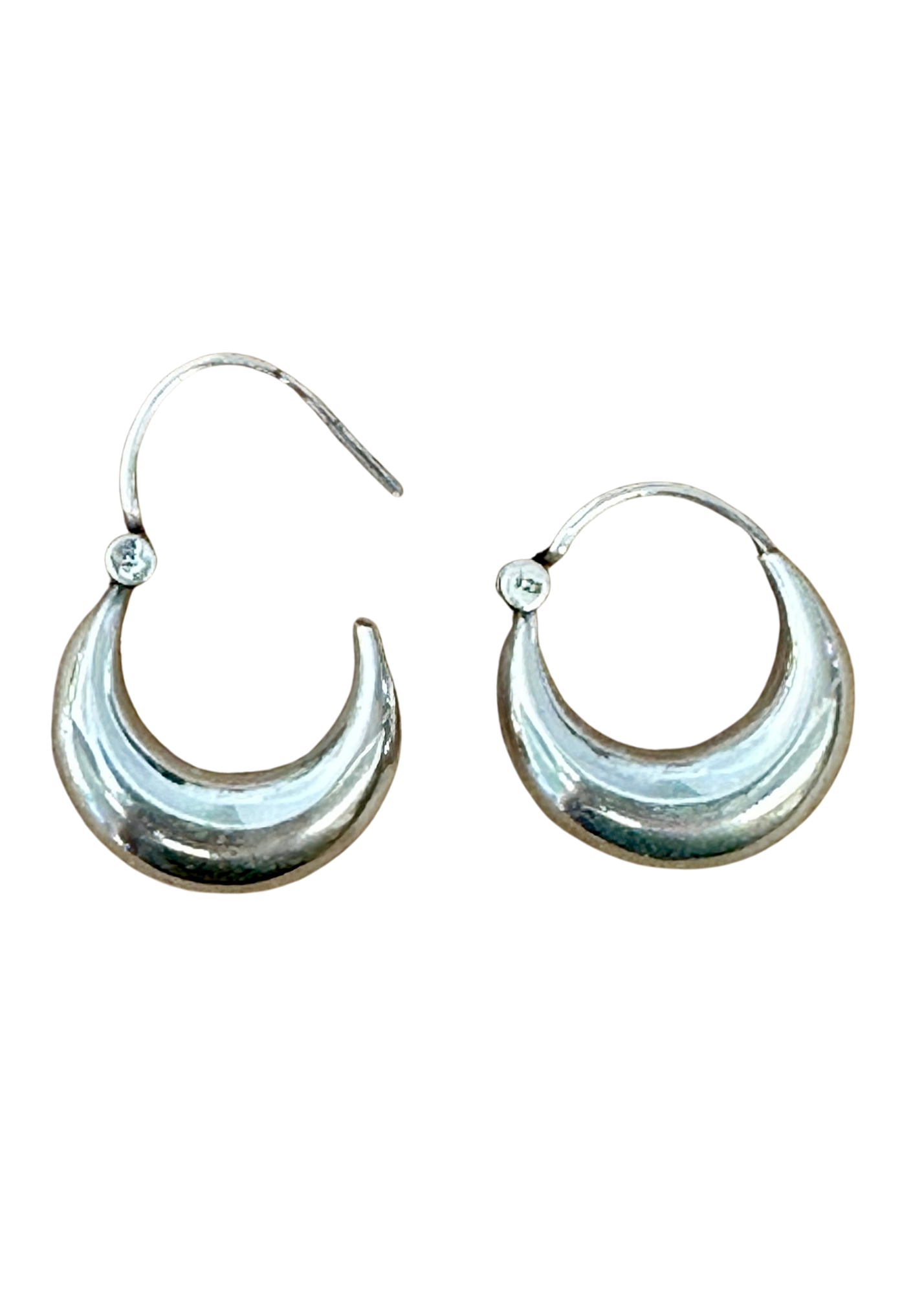 Mini Chunky Silver Hoops