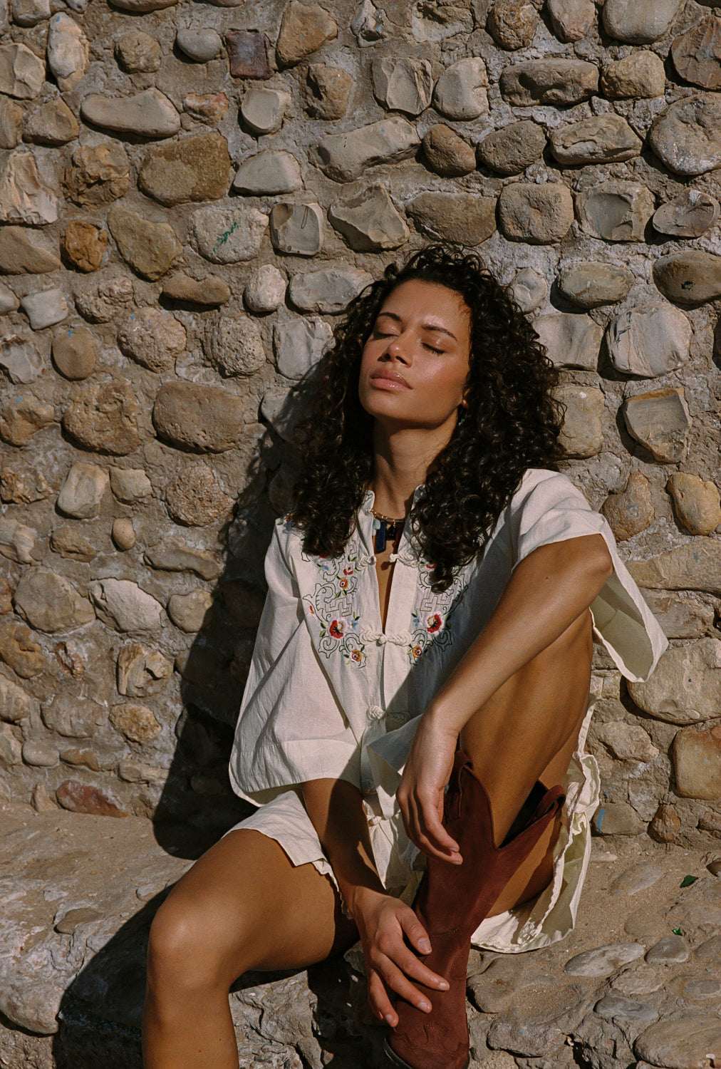 REKA EMBROIDERED BERRY SHIRT