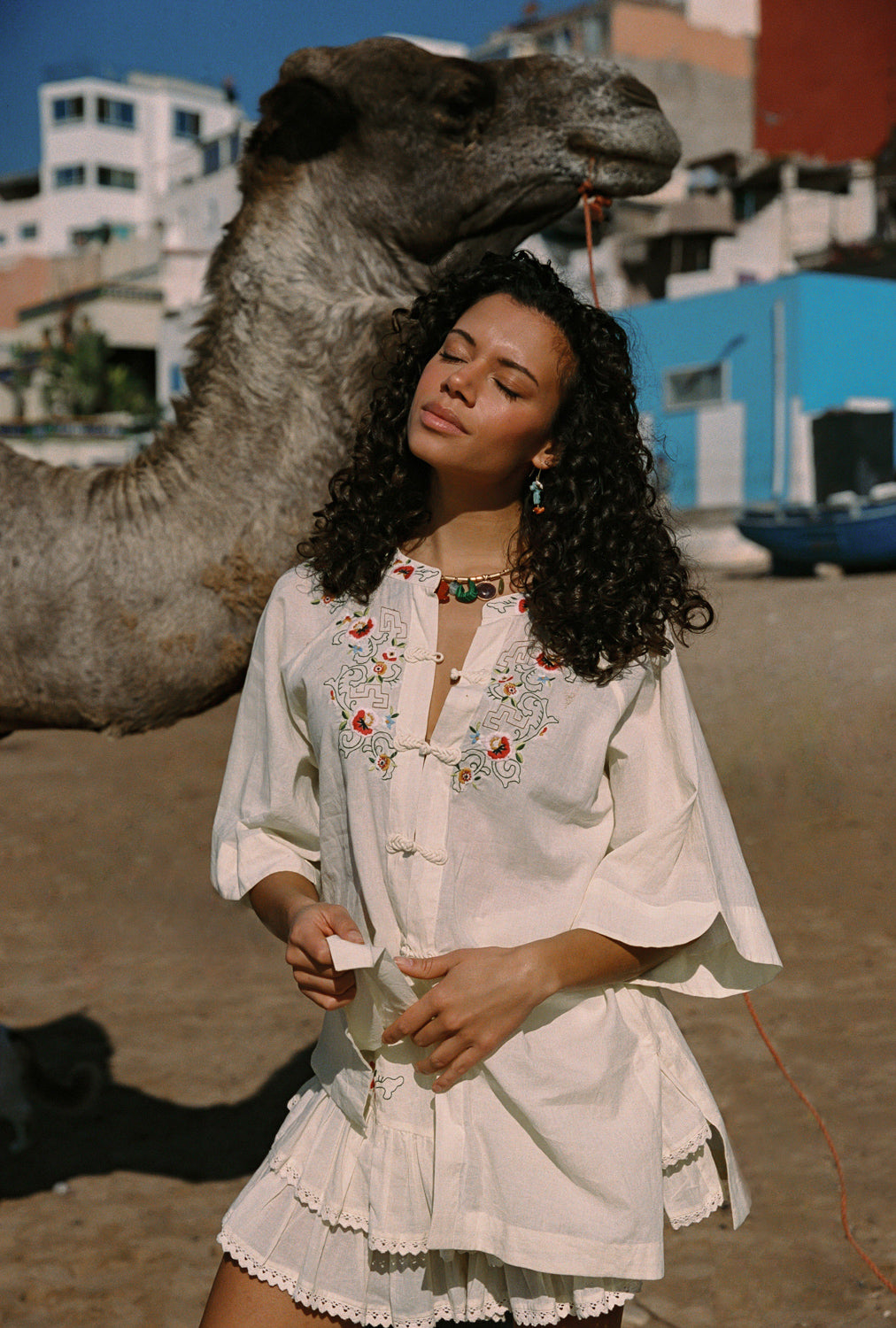REKA EMBROIDERED BERRY SHIRT
