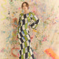 ORO TILE OLIVE MAXI DRESS