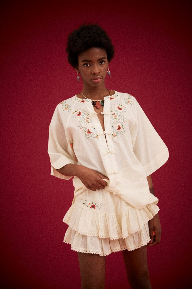 REKA EMBROIDRED FAE FRILL SKORT