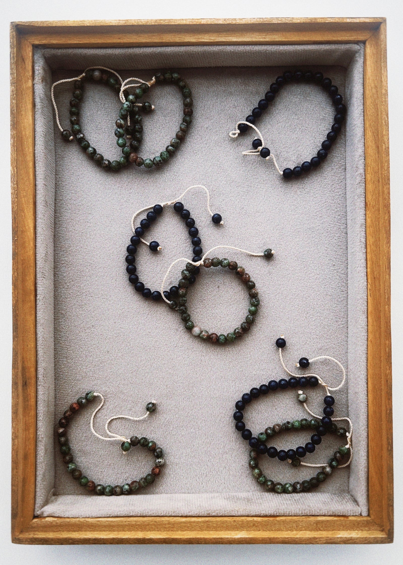 Round Stone Bracelet Trio