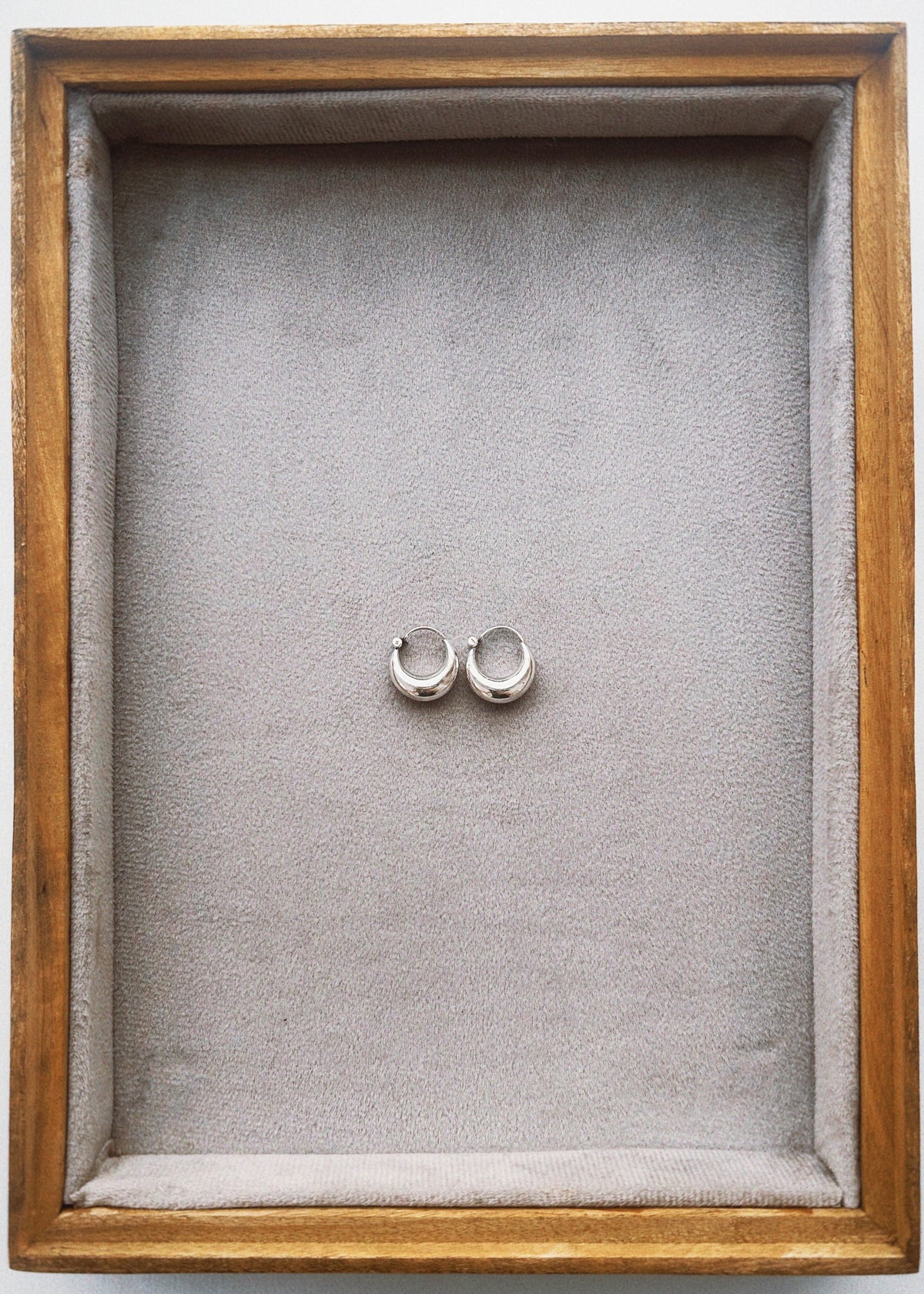 Mini Chunky Silver Hoops