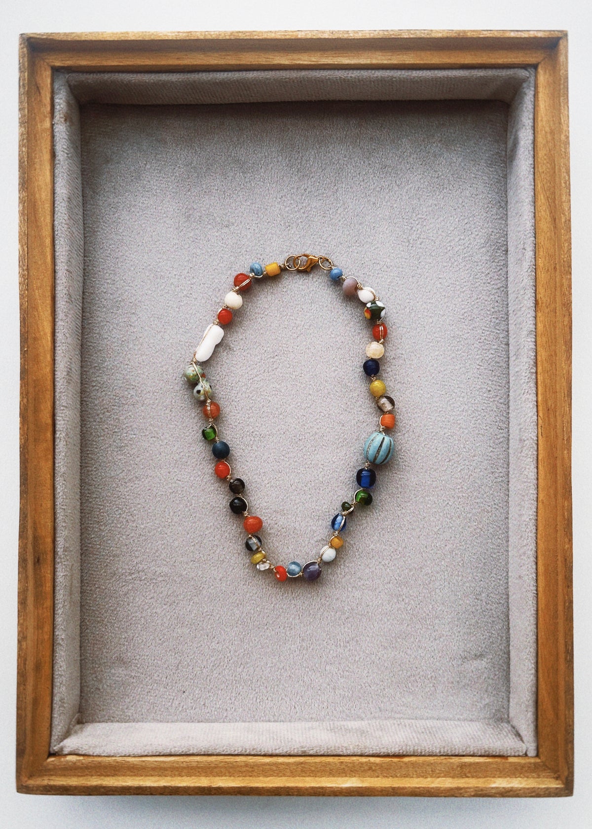 Rainbow Glass Bead Necklace