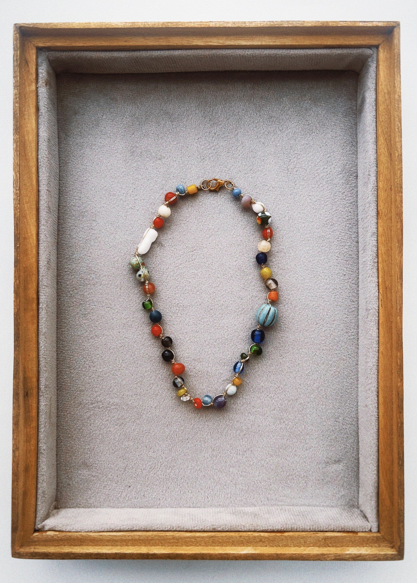Rainbow Glass Bead Necklace