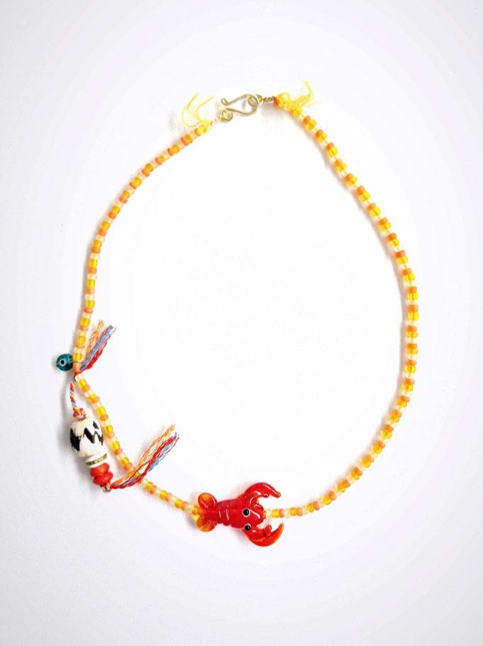 ARAGOSTA 'SABBIA' BEADED NECKLACE