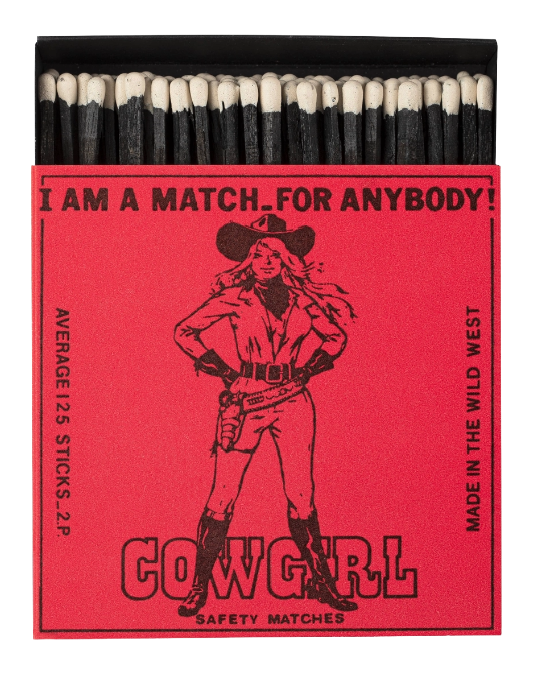 COWGIRL SQUARE MATCHBOXES