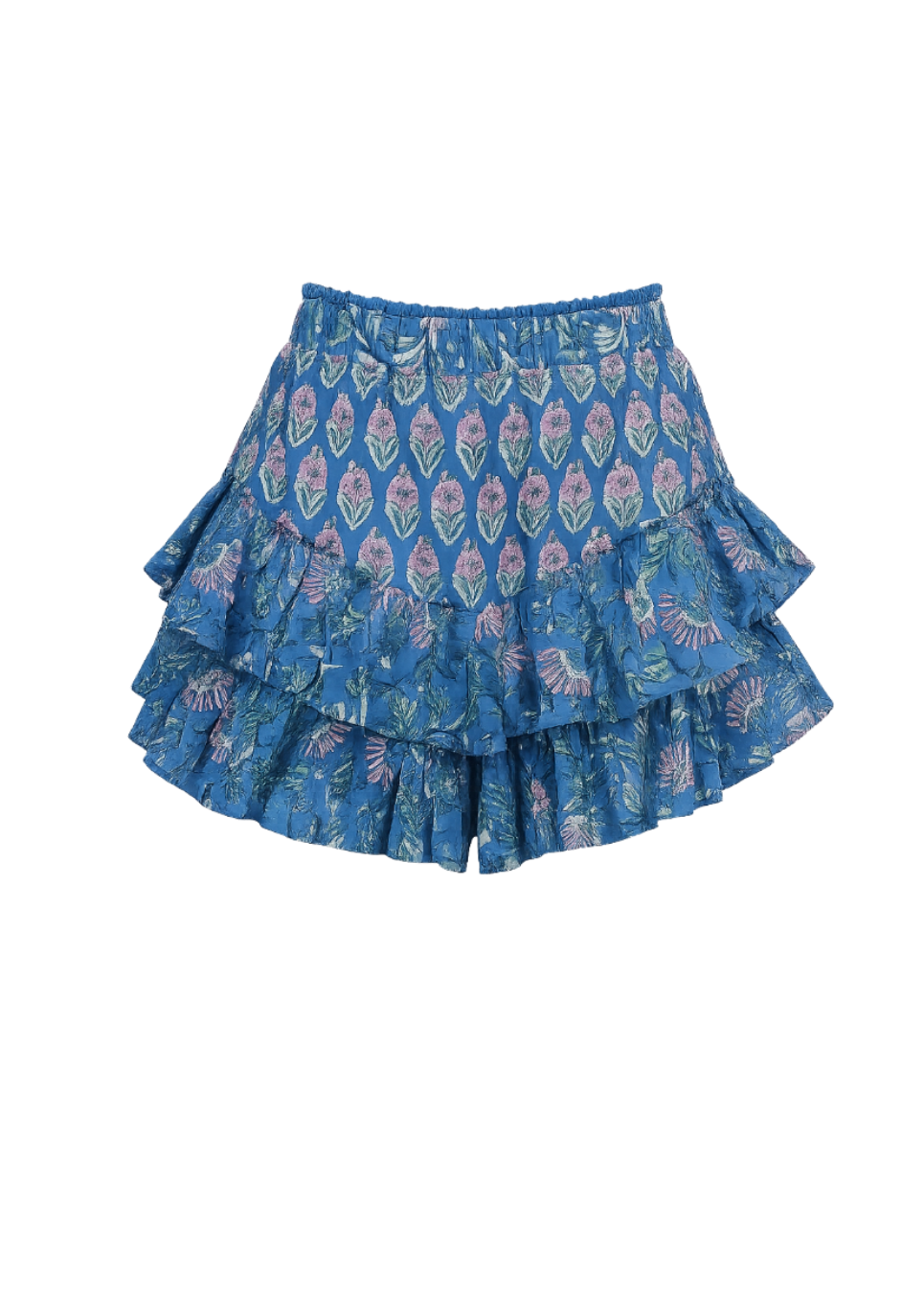 Zaffre Block Print Fae Frill Skort