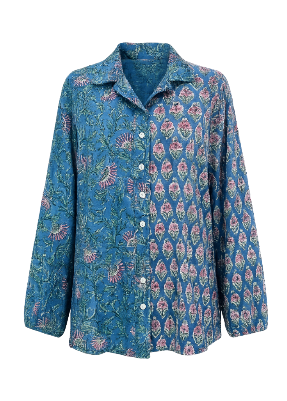 Zaffre Block Print Chalm Shirt