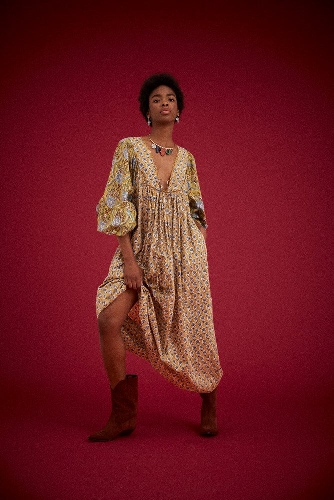 ZOYA BLOCK PRINT MARRAKECH DRESS