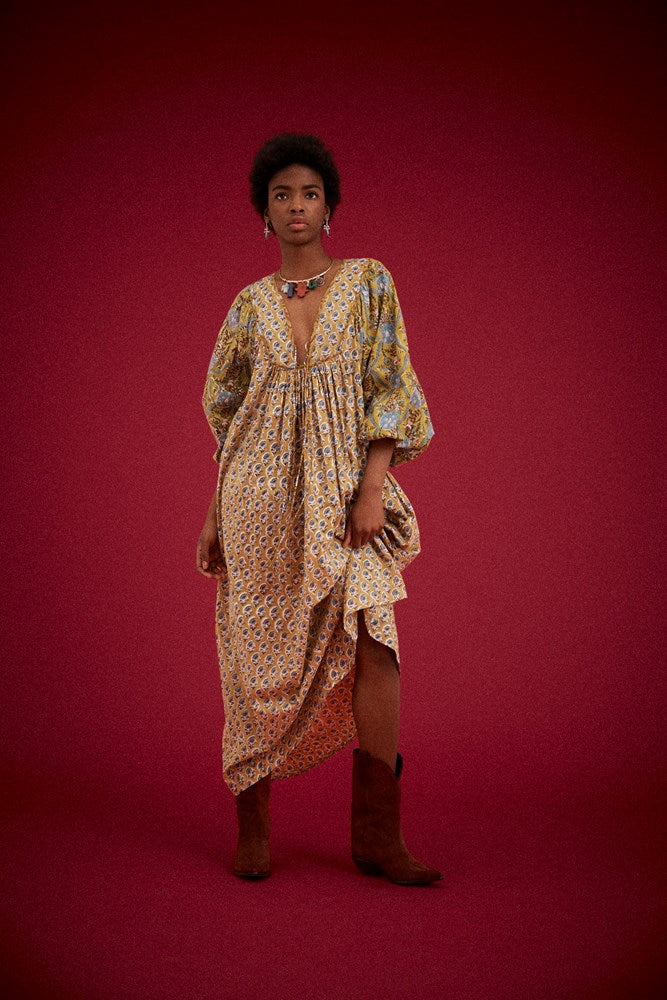 ZOYA BLOCK PRINT MARRAKECH DRESS