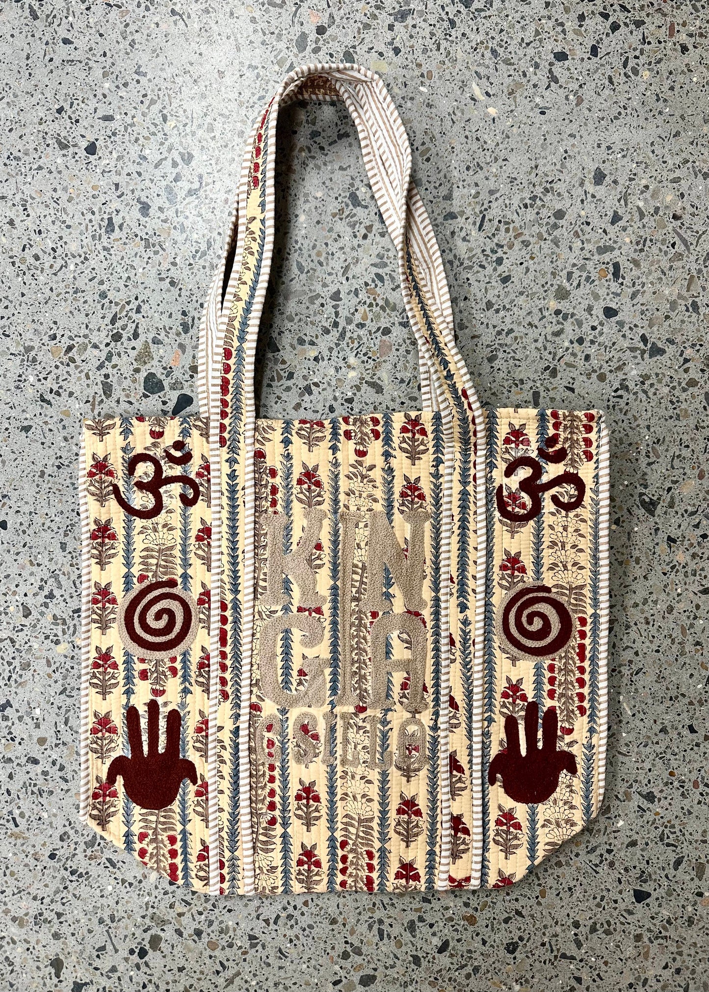 KC INDIAN BLOCK PRINTED KANTHA BAG