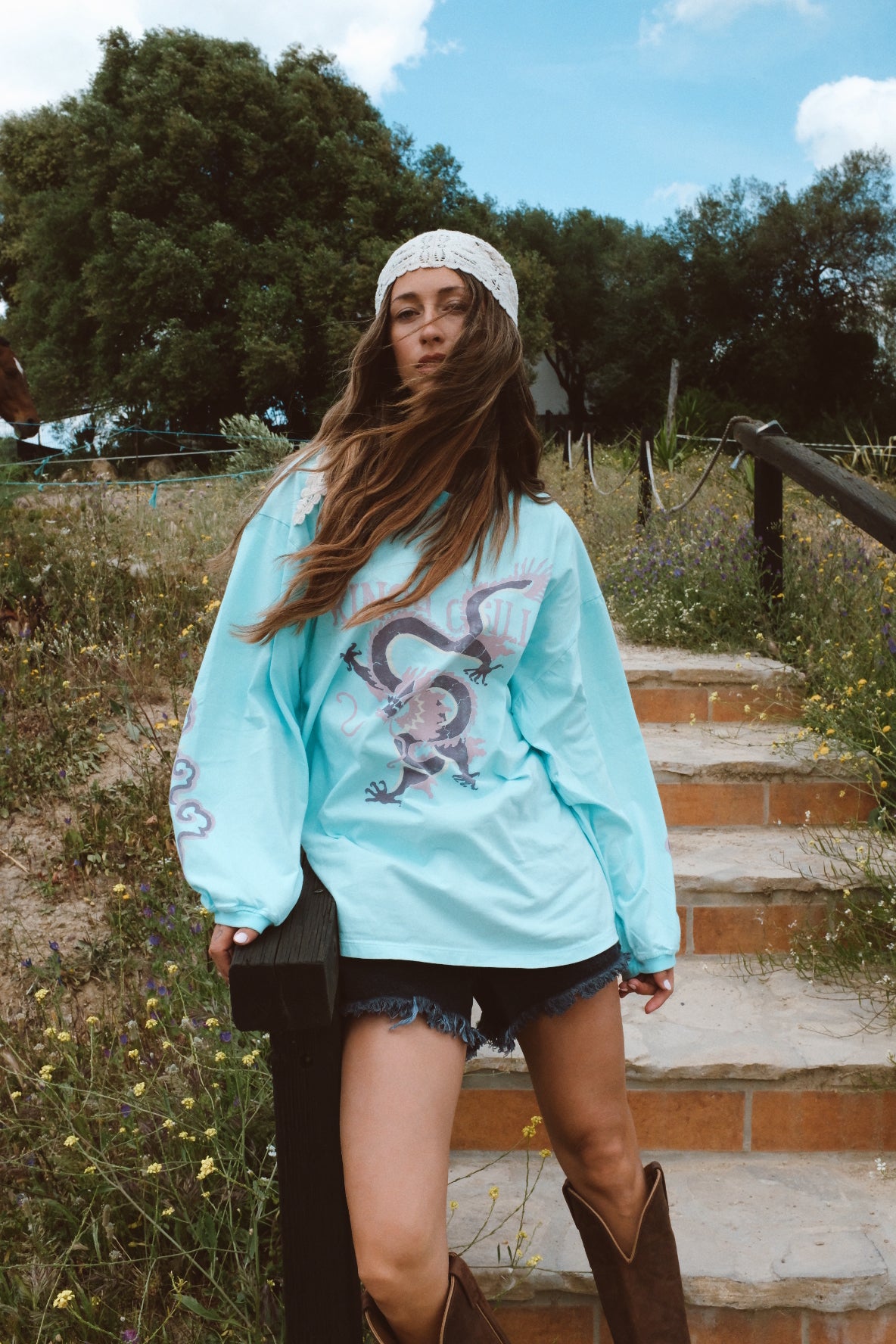 REX DRAGON ROSES LS TEE