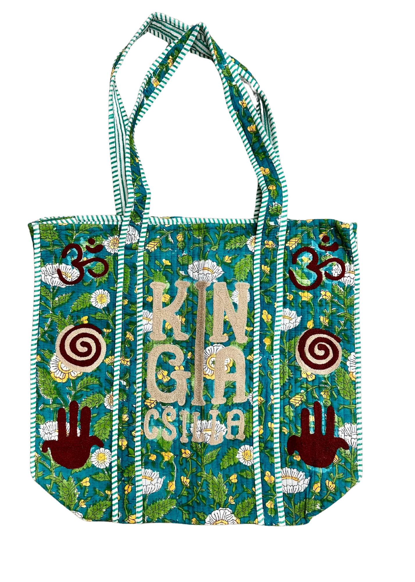 KC Hand Block Printed Kantha Tote Bag