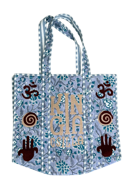 KC Hand Block Printed Kantha Tote Bag