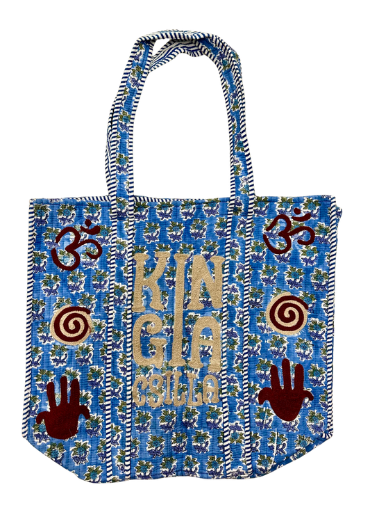 KC Hand Block Printed Kantha Tote Bag
