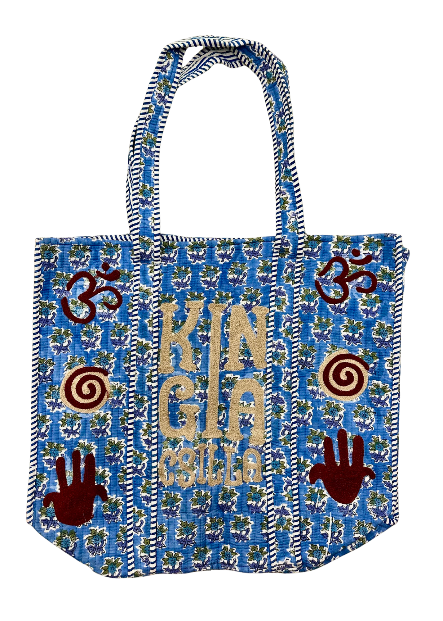 KC Hand Block Printed Kantha Tote Bag