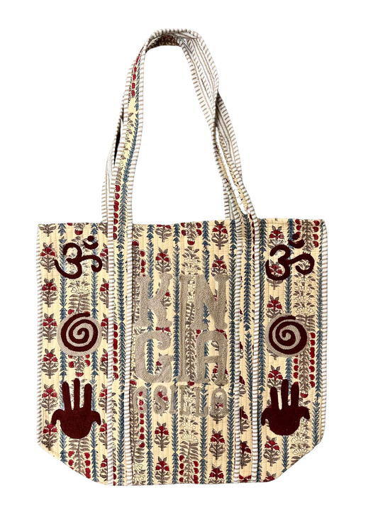 KC Hand Block Printed Kantha Tote Bag
